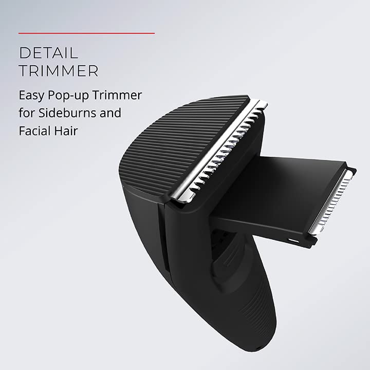 RemingtonÂ® â€˜The Beardsmanâ€™ Beard Trimmer for Men, Ultimate Precision Full Beard Grooming Kit and Hair Clippers, with 3 Adjustable Combs, Scissors, and Brush, Black