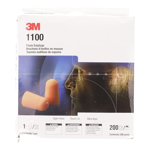 3M 1100 Foam Ear Plugs, 200-Pair , Orange
