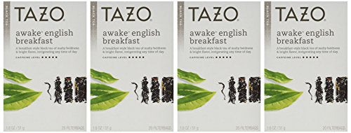 Tazo Awake English Breakfast Filterbag Tea , 20 Count (Pack of 4)