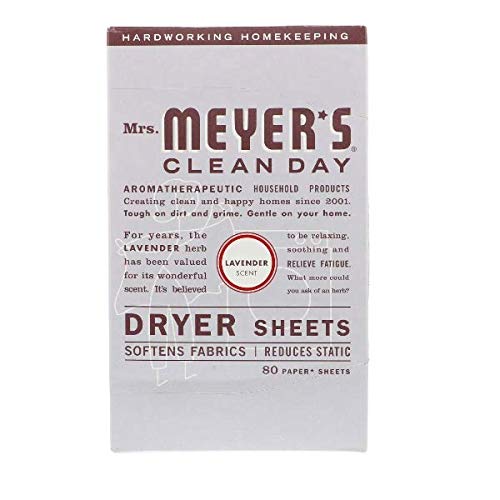 MRS. MEYER'S Dryer Sheets,Lavender, 80 SHT, EA-1