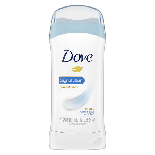 Dove Invisible Solid Antiperspirant Deodorant Stick for Women, Original Clean, For All Day Underarm Sweat & Odor Protection 2.6 oz