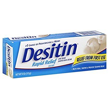 DESITIN Rapid Relief Zinc Oxide Diaper Rash Cream 4 oz ( Pack of 9)