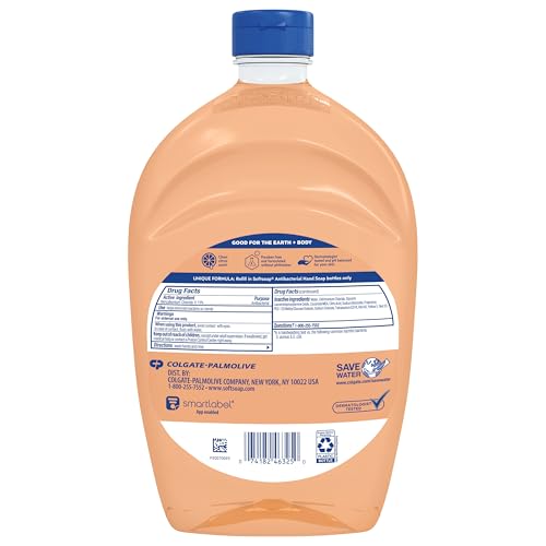 Softsoap Antibacterial Hand Soap Liquid Refill, Crisp Clean, 50oz, Bathroom Soap, Bulk Soap, Moisturizing, Pack of 6 (US05261A)