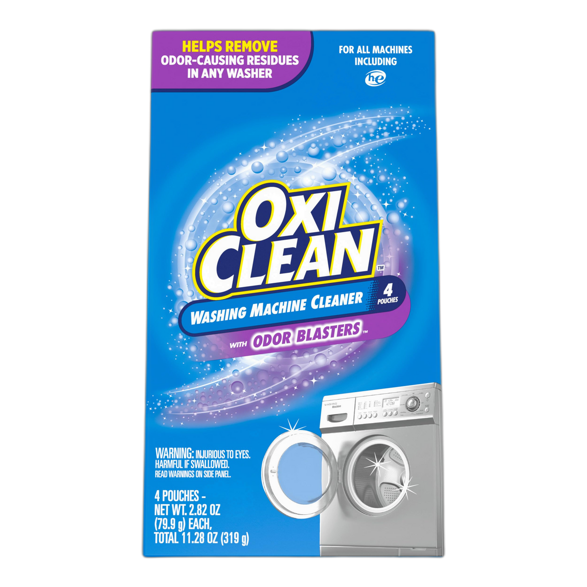 OxiClean Washing Machine Cleaner with Odor Blasters, 4 Count