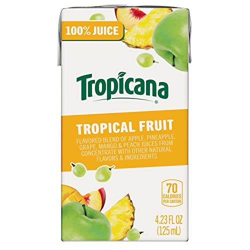 Tropicana 100% Juice Box, Tropical Fruit, 4.23 Oz, Pack of 44