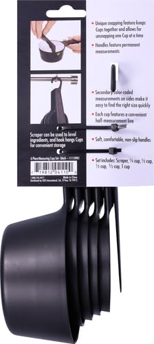 OXO Good Grips 6- Piece Plastic Measuring Cups, Black