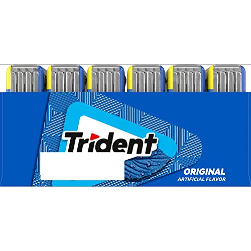 Trident Original Flavor Sugar-Free Chewing Gum, 6 Pocket Packs of 28 Pieces (168 Total Pieces)