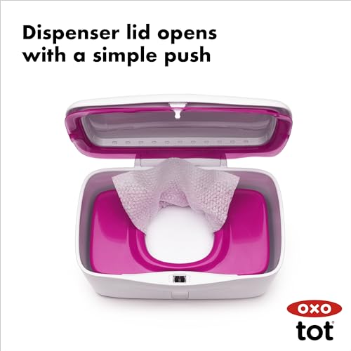 OXO Tot Perfect Pull Wipes Dispenser, â€ŽPlastic, Silicone, Pink