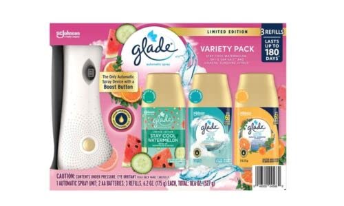 Glade Automatic Spray Variety Pack (Watermelon, Sky & Sea Salt, Citrus)