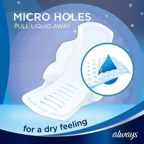 Always Infinity Night (Size 3) Sanitary Pads with Wings, 10 per Pack (Pack of 4)