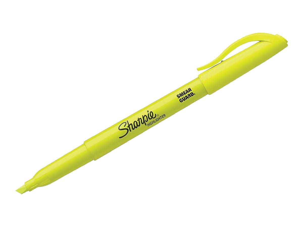 SHARPIE Fluorescent Yellow Highlighter Narrow Chisel 5 Pack