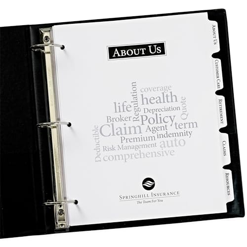 Avery Customizable Print-On Dividers for 3 Ring Binders, 5-Tab Set, 5 Sets (11515)