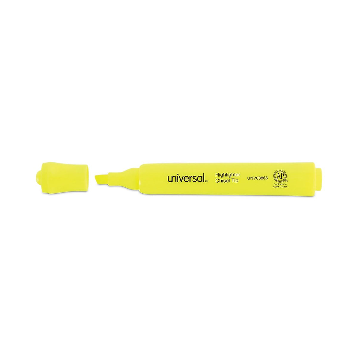 Universal UNV08866 Chisel Tip Desk Highlighter Value Pack - Fluorescent Yellow Ink, Yellow Barrel (36/Pack)