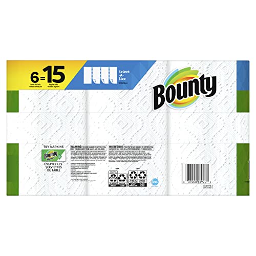 Bounty Select-A-Size Paper Towels, 6 Double Plus Rolls = 15 Regular Rolls