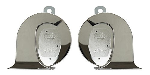 HELLA 007728883 Chrome 12V Trumpet Horn Kit (Universal Fit)
