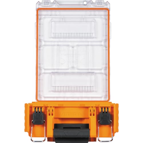 Klein Tools 54808MB MODbox Tall Compartment Box, Half-Width Tool Organizer, Small Parts Tool Box with 10 Compartments, 4 Removable Bins, Stackable Module