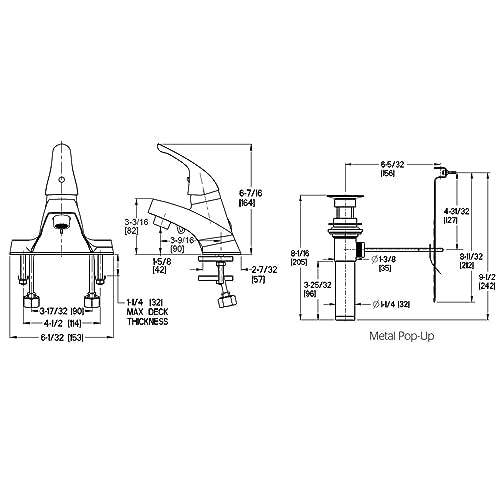 Pfister LG1426000 Pfirst Series Single Control 4" Centerset Bathroom Faucet in Polished Chrome