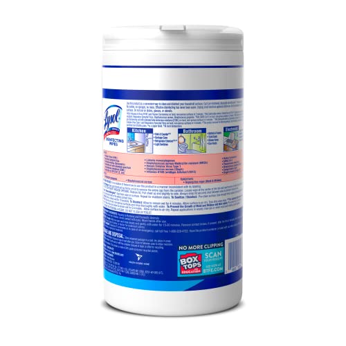 Lysol Disinfectant Wipes, Dorm Room Essentials, Multi-Surface Antibacterial Cleaning Wipes, For Disinfecting and Cleaning, Crisp Linen, 80 Count