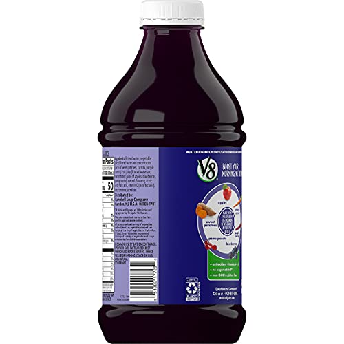 V8 V-Fusion Light Pomegranate Blueberry, 46 Fl Oz (Pack of 6)