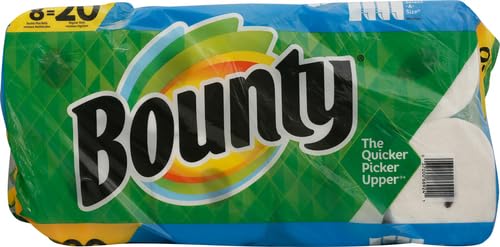 Bounty Select-A-Size Paper Towels, White, 8 Double Plus Rolls = 20 Regular Rolls