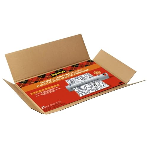 Scotch Thermal Laminating Pouches, Legal Size 11 x 17 Inches, 25 Pack Laminating Sheets, 3 Mil, Education Supplies & Craft Supplies, For Use With Thermal Laminators