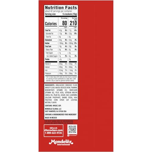 RITZ Fresh Stacks Original Crackers, Party Size, Travel Snacks, 23.7 oz (16 Multi Snack Packs)