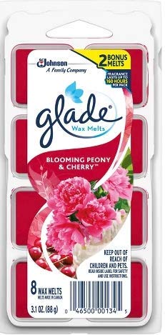3 Pack of Glade Wax Melts Air Freshener Refill, Blooming Peony & Cherry, 8ct, 3.1oz
