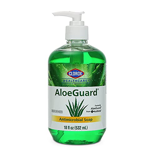 CLOROX Healthcare AloeGuard Antimicrobial Hand Soap for Healthcare Professionals - Liquid Hand Wash for Everyday Use with Aloe Vera to Soothe & Moisturize Hands, 18 Fl Oz - 12 Pack