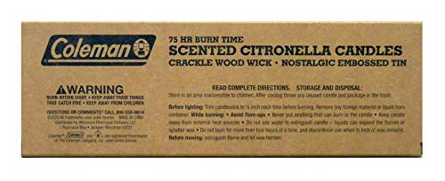Coleman Scented Tin Citronella Candle - 3 Pack, S'Mores, Pine and Campfire