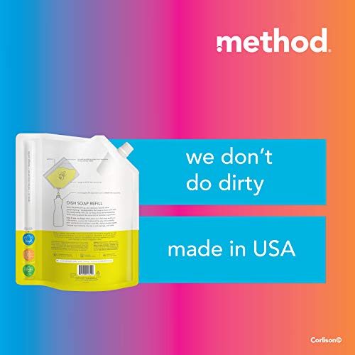 Method Gel Dish Soap Refill, Lemon Mint, 36 Ounces, 1 pack, Packaging May Vary