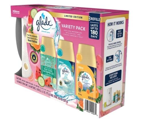 Glade Automatic Spray Variety Pack (Watermelon, Sky & Sea Salt, Citrus)