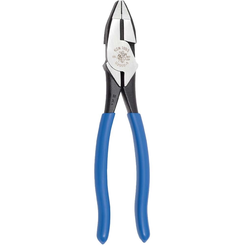 Klein Tools D2000-8 Pliers, 8-Inch Side Cutters, High Leverage Lineman's Pliers Cut ACSR, Screws, Nails, Hard Wire