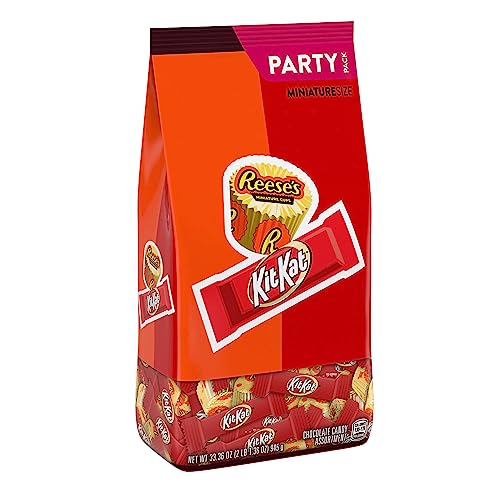 KIT KAT and REESE'S Assorted Milk Chocolate Flavored Candy Party Pack, 33.36 oz