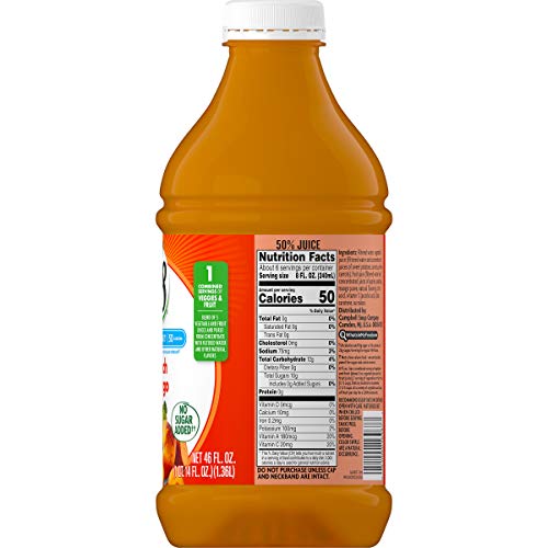 V8 Light Peach Mango, 46 Fl Oz (Pack of 6)