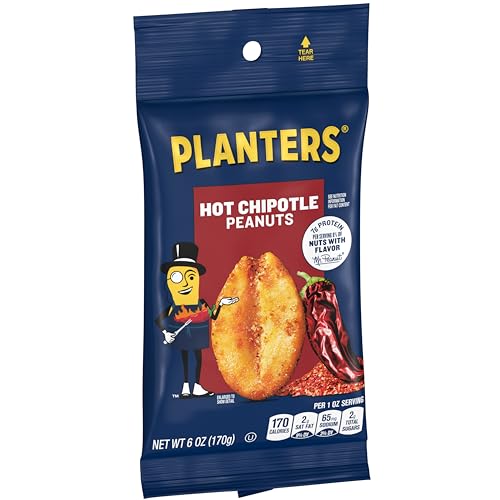 Planters Hot Chipotle Peanuts (12 ct Pack, 6 oz Packs)