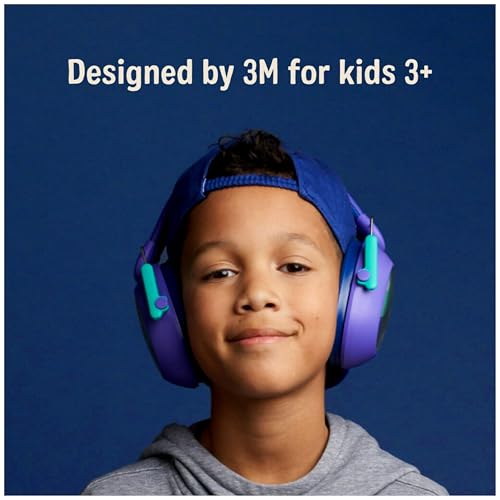3M Kids' Hearing Protection, Purple, 23dB NRR