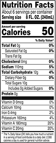 V8 V-Fusion Light Pomegranate Blueberry, 46 Fl Oz (Pack of 6)