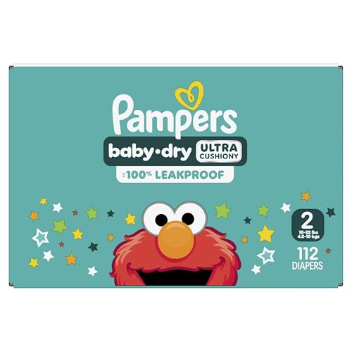 Pampers Diapers - Baby Dry - Size 2, 112 Count, Absorbent Disposable Infant Diaper (Packaging May Vary)