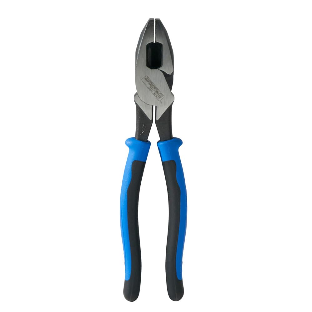 Klein Tools J2000-9NE Side Cutter Linemans Pliers, Made in USA, High Leverage 9-Inch Pliers Cut ACSR, Screws, Nails, Wire