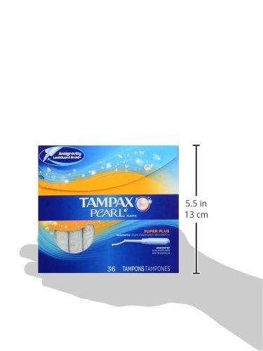 Tampax, Pearl Tampons Super Plus Absorbency with LeakGuard Braid Unscented, 36 Count