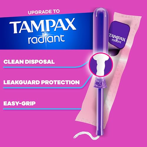 Tampax Pearl Tampons for Women Multipack, with LeakGuard Braid, Light/Regular Absorbency, Unscented, 204 Count (6 Packs of 34)