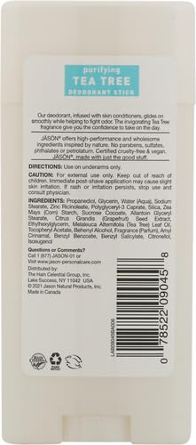 Jason Aluminum Free Deodorant Stick, Purifying Tea Tree, 2.5 Oz (Pack of 1)