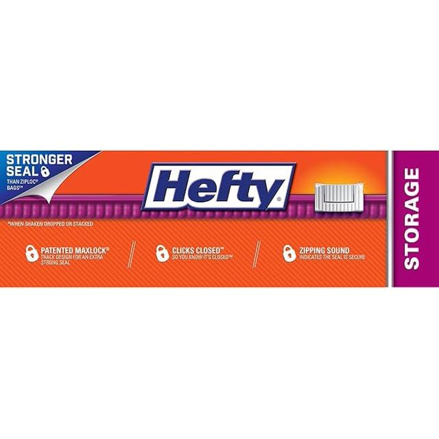 Hefty Slider Bags, Quart, 20 CT(3)