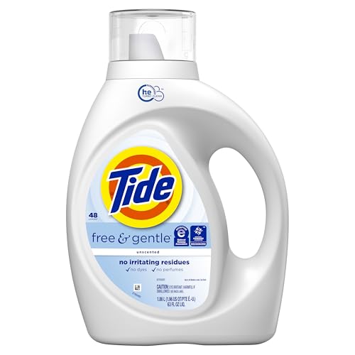 Tide Free & Gentle Liquid Laundry Detergent, 48 Loads, 63 fl oz, Tide Laundry Detergent, Clean Laundry Detergent