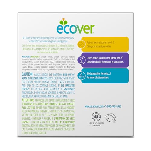 Ecover Automatic Dishwasher Soap Tablets, Citrus, 25 Count