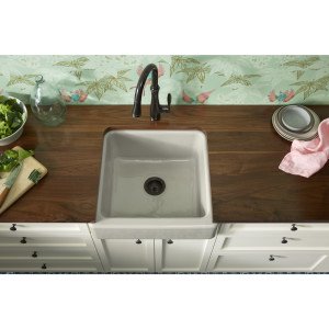 Kohler 5664-7 Whitehaven® 23-1/2" undermount single-bowl farmhouse kitchen sink, Black Black