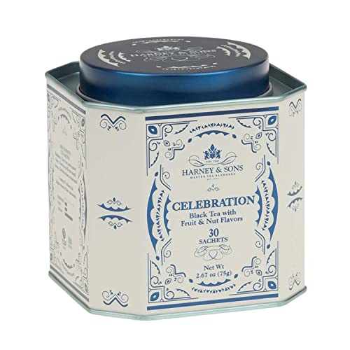 Harney & Sons Celebration, Black Tea w/Apricot, Hazelnut, and Cinnamon Flavor, 30 Count