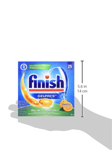 Finish Gelpacs Scent Automatic Dishwasher Detergent, Orange, 25 Count
