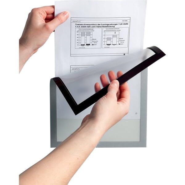 Durable Duraframe Magnetic Sign Holder, 8.5 X 11, Silver Frame, 2/Pack
