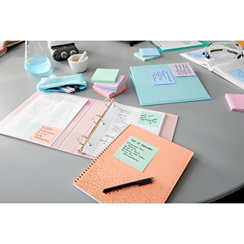 Post-it Super Sticky Recycled Notes, 3 x 3 in, 5 Pads, 2X The Sticking Power, Wanderlust Collection, Pastel Colors, 30% Recycled Paper (654-5SSNRP)
